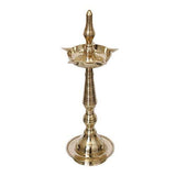 Load image into Gallery viewer, Webelkart Premium Indian Traditional Brass Table Deepak Samay Diya Oil Diwali Puja Lamp, Golden- 16.50 in