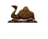 गैलरी व्यूवर में इमेज लोड करें, JaipurCrafts Papier-Mache Camel Wood, Ceramic Key Holder (3 Hooks, Multicolor)