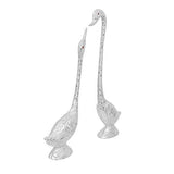 Load image into Gallery viewer, JaipurCrafts Pair of Kissing Duck Showpiece| White Metal Silver Plated Pair of Swan Statue Showpiece| Handicraft Animal Figure Antique Gift Items-Big Size (Silver- 19 in)