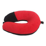 Load image into Gallery viewer, WebelKart U-Shaped Neck Pillow - 12&quot; x 12&quot; (Red and Black) Soft Foam Neck Travel Pillow for Car, Train, Flight, Bus