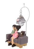 गैलरी व्यूवर में इमेज लोड करें, Webelkart Resin Cute Romantic Valentine Love Couple Sitting On Sofa Statue Showpiece, 20 CM, Multicolour, 1 Piece
