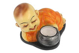 गैलरी व्यूवर में इमेज लोड करें, JaipurCrafts Ceramic Child Monk Showpiece, 13 Cm, Yellow, 2 Piece