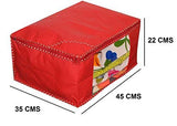 Load image into Gallery viewer, JaipurCrafts 3 Pieces Non Woven Saree Cover Set, Red (45 x 35 x 22 cm)