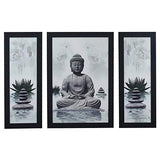 Load image into Gallery viewer, JaipurCrafts Flower Set of 3 Large Framed UV Digital Reprint Painting (Wood, Synthetic, 36 cm x 61 cm)