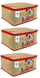 गैलरी व्यूवर में इमेज लोड करें, JaipurCrafts 3 Pieces Non Woven Saree Cover Set, Beige (40 x 30 x 20 cm)