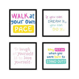 Load image into Gallery viewer, Webelkart Premium Motivational/Inspirational Quote Synthetic Photo Frame for Wall, Office, Study Room Decoration Poster Framed with Plexi Glass, Size - 10 x 10 Inch, Multicolour | Set of 4