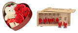 Load image into Gallery viewer, Webelkart Artificial Premium Combo Of Love Teddy Bear Heart Shaped Box And Message Bottle Box (Multicolour, Love Teddy Bear Heart Shaped Box With 7 Message Bottle Box)