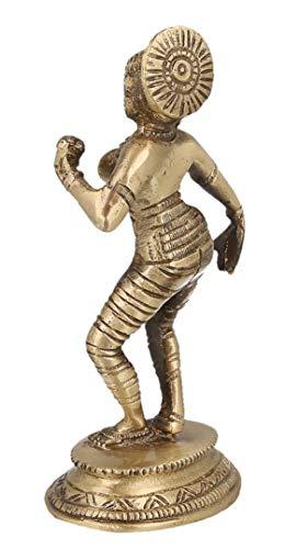 JaipurCrafts Brass Dancing Lady Statue, 6x 3 x 2.5 Inches, Gold, 1 Piece