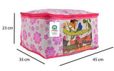 गैलरी व्यूवर में इमेज लोड करें, JaipurCrafts Combo Flowers Print Non Woven Saree Cover, Blouse Cover &amp; Petticoat Cover, Pink (45 x 35 x 21 cm)