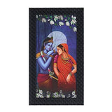 गैलरी व्यूवर में इमेज लोड करें, JaipurCrafts Radha Krishna Framed UV Digital Reprint Painting (Wood, Synthetic, 36 cm x 21 cm)