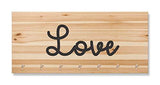 गैलरी व्यूवर में इमेज लोड करें, JaipurCrafts Premium&quot;Love&quot; Printed Wooden Key Holder (29 cm x 14.5 cm x 0.4 cm) - 7 Hooks