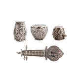 गैलरी व्यूवर में इमेज लोड करें, JaipurCrafts Decorative Musical Instruments Container Showpiece | Silver Utensils| Rajasthani Handicraft|
