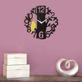 Load image into Gallery viewer, JaipurCrafts Designer Beautiful Tree and Bird Round Wood Wall Clock (Black, Yellow)