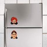 Load image into Gallery viewer, JaipurCrafts Premium Handmade Royal Rajasthani Desi Couple Designer Fridge Magnet- 3 Inch (Multi Color) Pack of 2