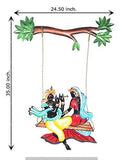 Load image into Gallery viewer, JaipurCrafts Radha Krishna on Swing Wrought Iron Wall Hanging (89 cm x 3 cm x 62 cm)- Very Big Size