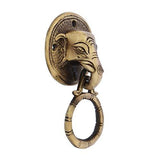 गैलरी व्यूवर में इमेज लोड करें, WebelKart Brass Elephant Face Door Knocker (15 x 4.50 x 8 cm, Golden)