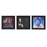गैलरी व्यूवर में इमेज लोड करें, JaipurCrafts Gautam Buddha Set of 3 Framed UV Digital Reprint Painting (Wood, Synthetic, 26 cm x 76 cm)