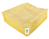 गैलरी व्यूवर में इमेज लोड करें, JaipurCrafts 3 Pieces Flowers Print Non Woven Saree Cover Set, Gold(45 x 35 x 23 cm)