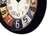 गैलरी व्यूवर में इमेज लोड करें, Webelkart Premium 12-inch Wall Clock - Antique Dial (Ajanta Step Movement, Black Colored Frame)