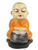 गैलरी व्यूवर में इमेज लोड करें, JaipurCrafts Ceramic Child Monk Showpiece, 13 Cm, Yellow, 2 Piece