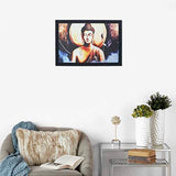 गैलरी व्यूवर में इमेज लोड करें, JaipurCrafts Gautam Buddha Large Framed UV Digital Reprint Painting (Wood, Synthetic, 36 cm x 51 cm)