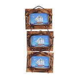 गैलरी व्यूवर में इमेज लोड करें, JaipurCrafts Designer Premium Graceful Drop Wooden Collage Frame Set (Brown, Set of 3)