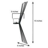 Load image into Gallery viewer, JaipurCrafts Set of 2 Wall sconces 38 cm Long with 2 Glass Cup Candle Holders and Bonus Tealight Candles