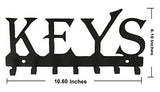 गैलरी व्यूवर में इमेज लोड करें, JaipurCrafts Keys Sturdy Iron Key Holder with 7 Hooks (Black, 10.6 X 6.1 X 0.8 INCH)