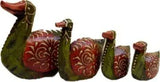 गैलरी व्यूवर में इमेज लोड करें, JaipurCrafts Carved Swan Set of 4 Showpiece - 7.62 cm (Wood, Multicolor)