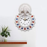 Load image into Gallery viewer, Webelkart Plastic Lord Ganesha Designer Wall Clock (Silver_13 Inch X 2 Inch X 17 Inch)