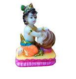 गैलरी व्यूवर में इमेज लोड करें, JaipurCrafts Bal Gopal with Makhan Matki(Small) Showpiece - 10.16 cm (Polyresin, Multicolor)