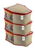 Load image into Gallery viewer, JaipurCrafts 3 Piece Non Woven Blouse Cover Set, Beige (39 cm x 27 cm x 20 cm)