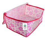 गैलरी व्यूवर में इमेज लोड करें, JaipurCrafts 3 Pieces Premium Flowers Print Non Woven Saree Cover Set, Pink (45 x 35 x 21 cm),Large