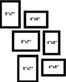 Load image into Gallery viewer, WebelKart Set of 6 Individual Photo Frame- Multiple Size (3 Units of 4x6, 3 Units of 5x7, Black)