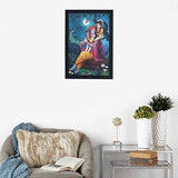 गैलरी व्यूवर में इमेज लोड करें, JaipurCrafts Radha Krishna Large Framed UV Digital Reprint Painting (Wood, Synthetic, 36 cm x 51 cm)