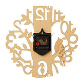 गैलरी व्यूवर में इमेज लोड करें, JaipurCrafts Beautiful Tree and Bird Round Wood Wall Clock (Black, Blue)