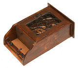 गैलरी व्यूवर में इमेज लोड करें, JaipurCrafts Handcrafted Wooden Box Ring Hanger Hooks Safe Key Holder Wall Mount |Wall Hanging Decorative Key Box/Key Rack Cabinet/Hanger 6.5 x13 inch (Brown)