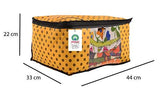 Load image into Gallery viewer, JaipurCrafts 3 Pieces Polka Dots Non Woven Saree Cover Set, Yellow (45 x 35 x 21 cm)