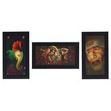 Load image into Gallery viewer, JaipurCrafts Radha Krishna, Lord Ganesha &amp; Sai Baba Set of 3 Large Framed UV Digital Reprint Painting (Wood, Synthetic, 33 cm x 61 cm)