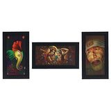गैलरी व्यूवर में इमेज लोड करें, JaipurCrafts Radha Krishna, Lord Ganesha &amp; Sai Baba Set of 3 Large Framed UV Digital Reprint Painting (Wood, Synthetic, 33 cm x 61 cm)