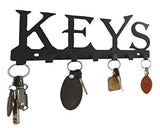 गैलरी व्यूवर में इमेज लोड करें, JaipurCrafts Keys Sturdy Iron Key Holder with 7 Hooks (Black, 10.6 X 6.1 X 0.8 INCH)