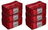 Load image into Gallery viewer, JaipurCrafts 6 Pcs Satin Fabric Saree Cover, 15 Sarees, Gift Set, Maroon (45 x 35 x 23 cm)