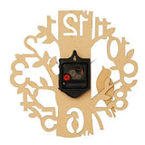 Load image into Gallery viewer, Webelkart Designer Beautiful Tree &amp; Bird Round Wood Wall Clock (Black, Yellow)