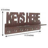 गैलरी व्यूवर में इमेज लोड करें, JaipurCrafts Keys Here Designer Wooden Key Holder (29.50 cm x 12 cm x 5.08 cm, Brown)- 7 Hooks