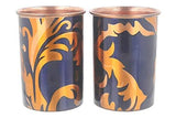 गैलरी व्यूवर में इमेज लोड करें, WebelKart JaipurCrafts Copper Modern Art Printed and Outside Lacquer Coated 1500 ml Jug with 2 Glasses
