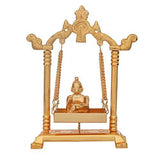 Load image into Gallery viewer, Webelkart Premium Gold Plated Aluminium Jhula with Laddu Gopal Showpiece- 9&quot; * 3&quot; * 6.50&quot; (Gold)