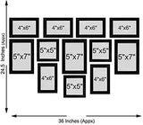 गैलरी व्यूवर में इमेज लोड करें, WebelKart Set of 12 Individual Photo Frame- Multiple Size (6 Units of 4x6, 3 Units of 5x7, 3 Units of 5x5, Black)
