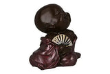 Load image into Gallery viewer, JaipurCrafts Set of 4 Cute Child Monk Showpiece - 10.5 cm (Polyresin, Pink, Brown, Silver)- for Home Decor| Office Decor| Valentines Day Gifts | Diwali Decor| Vaastu Decor| Fengshui