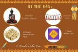Load image into Gallery viewer, Premium Diwali Gift Combo of Gautam Buddha With Premium Toran Bandarwal And 450 Gram Delicious Soan Papdi Sweets