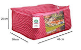 गैलरी व्यूवर में इमेज लोड करें, JaipurCrafts Quilted Polka Dots Cotton Saree Cover Set/Saree Storage Bag, (40 x 30 x 20 cm)-Pack of 2 (Cotton-Pink)